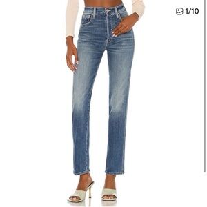 MOTHER High Rise Double Hitter Skimp Medium (Love Bombs) Wash Denim